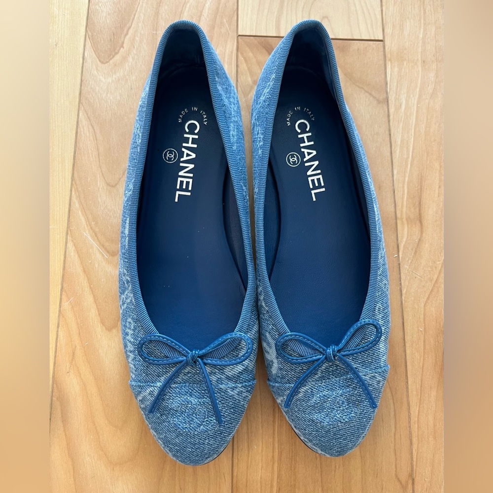 Chanel Denim Ballet Flats
